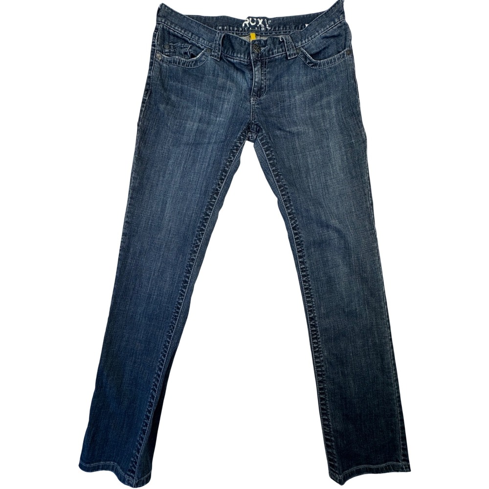 Roxy‎ Straight Leg Jeans Women Size 13 Blue Medium Wash Low Rise Denim